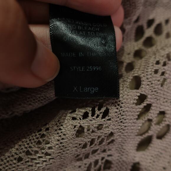 Soft Surroundings Womens Lace Tunic Long Sleeve Asymmetrical Hem Taupe Size XL - Picture 7 of 9